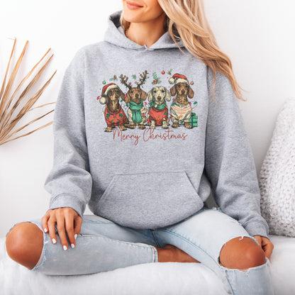 Merry Christmas Dachshund Dog Cute Christmas Puppy Hoodie