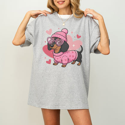 Cute Valentine Dachshund Dog Mom T-Shirt