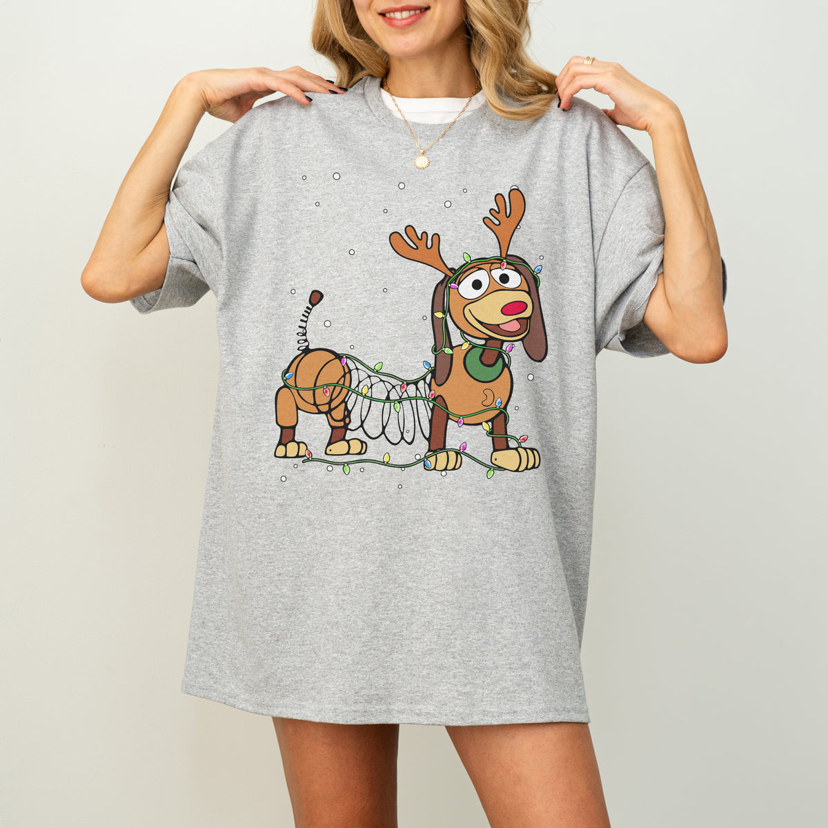 Reindeer Lights Dachshund Christmas Shirt – String Lights Pup