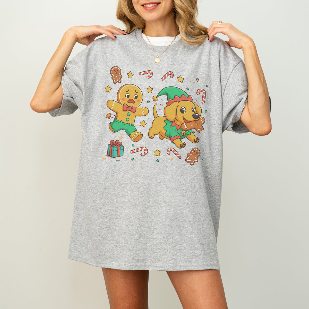 Elf Gingerbread Dachshund Christmas Shirt