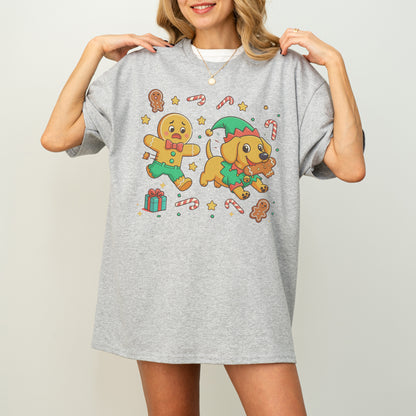 Elf Gingerbread Dachshund Christmas Shirt