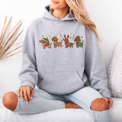 Funny Christmas Dachshund Dog Cute Christmas Puppy Hoodie