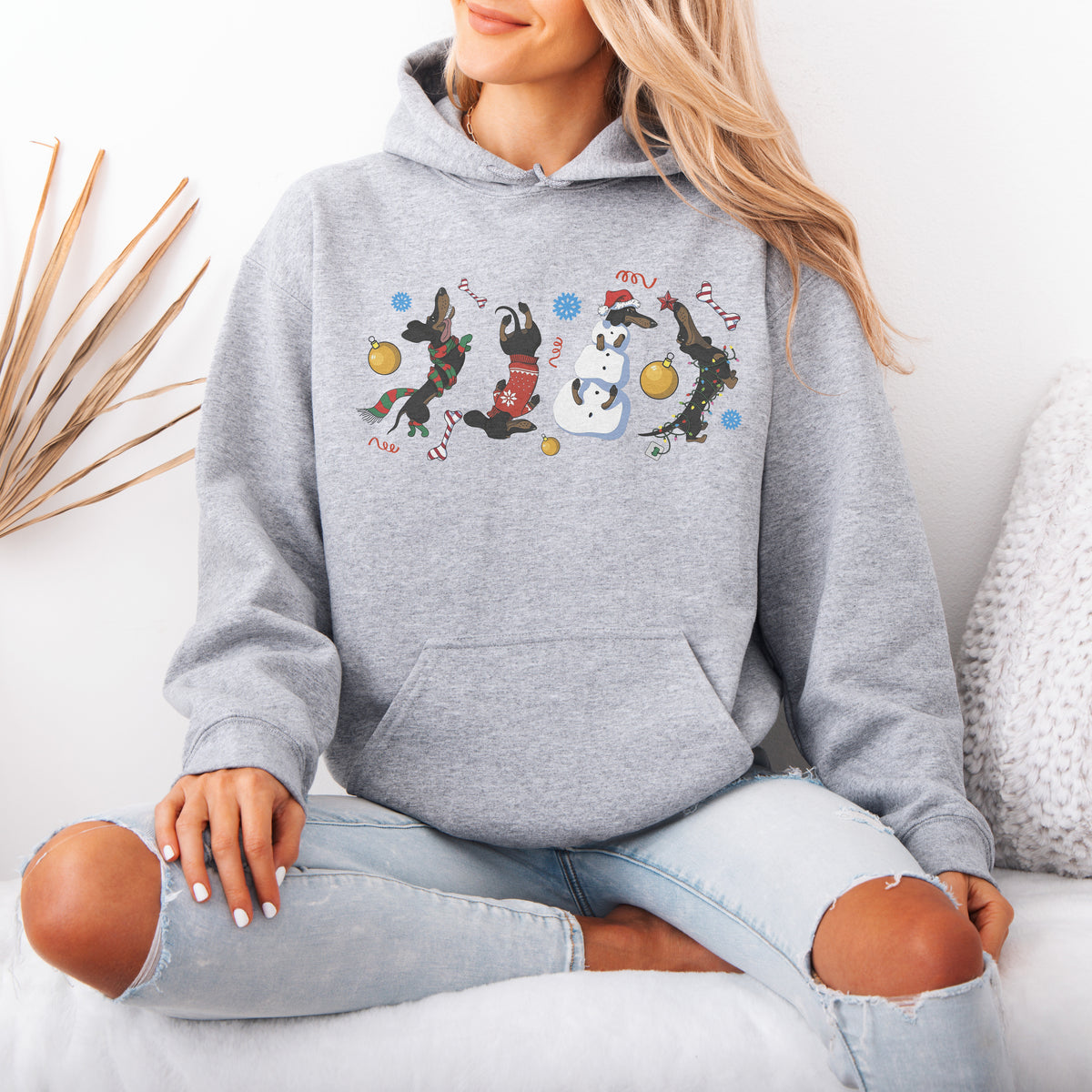 Christmas Dachshund Chaos Hoodie – Funny Holiday Wiener Dog