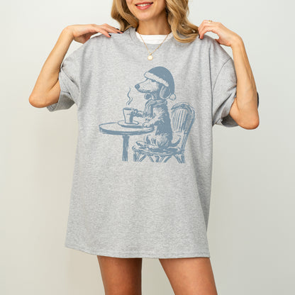 Vintage Dachshund Shirt Funny French Coffee Dog Tee