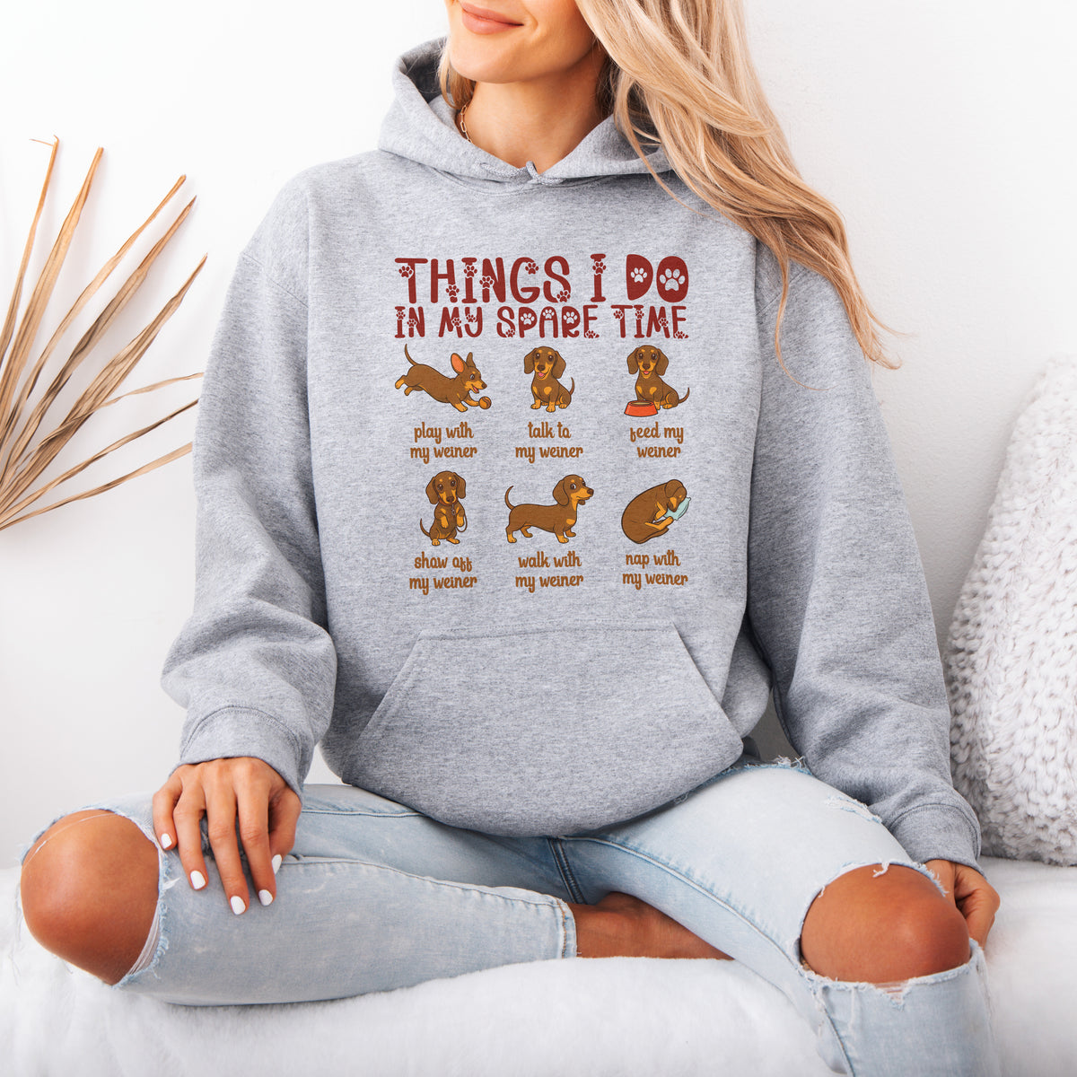 Things I Do In My Spare Time Dachshund Hoodie