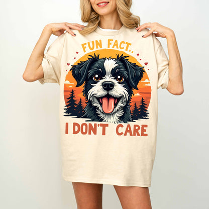 Fun Fact I Don’t Care Funny Dog T-Shirt