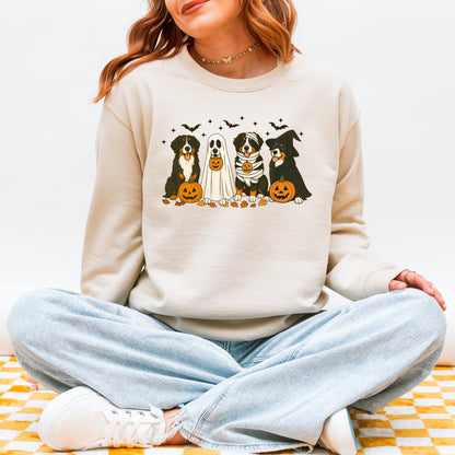 Bernese Mountain Dog Halloween Sweatshirt – Fall Pumpkins Gift