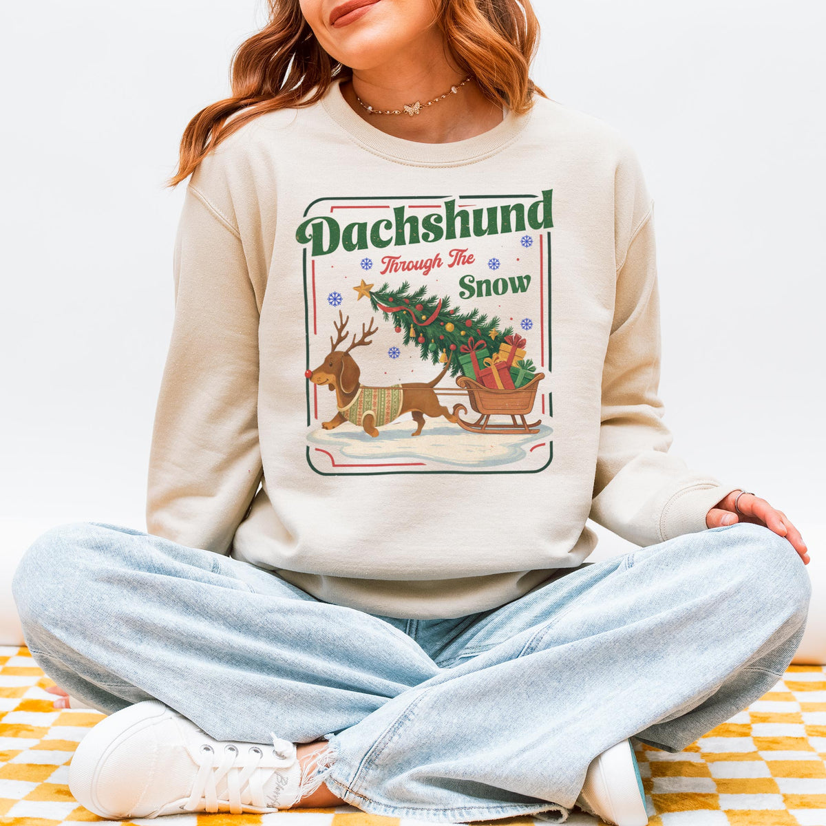 Dachshund Through the Snow Christmas Sweatshirt