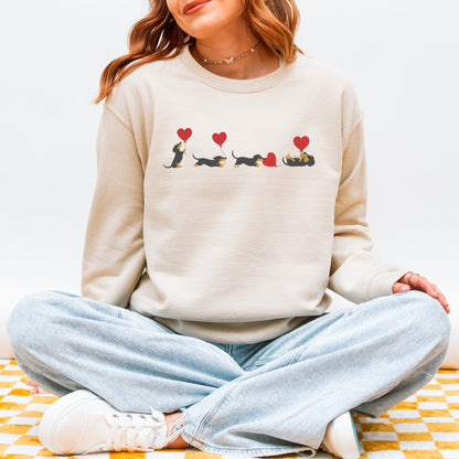 Dachshund With Heart Balloons Sweatshirt