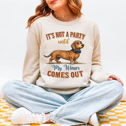 Funny Dachshund Sweatshirt Party Wiener Dog Humor Gift