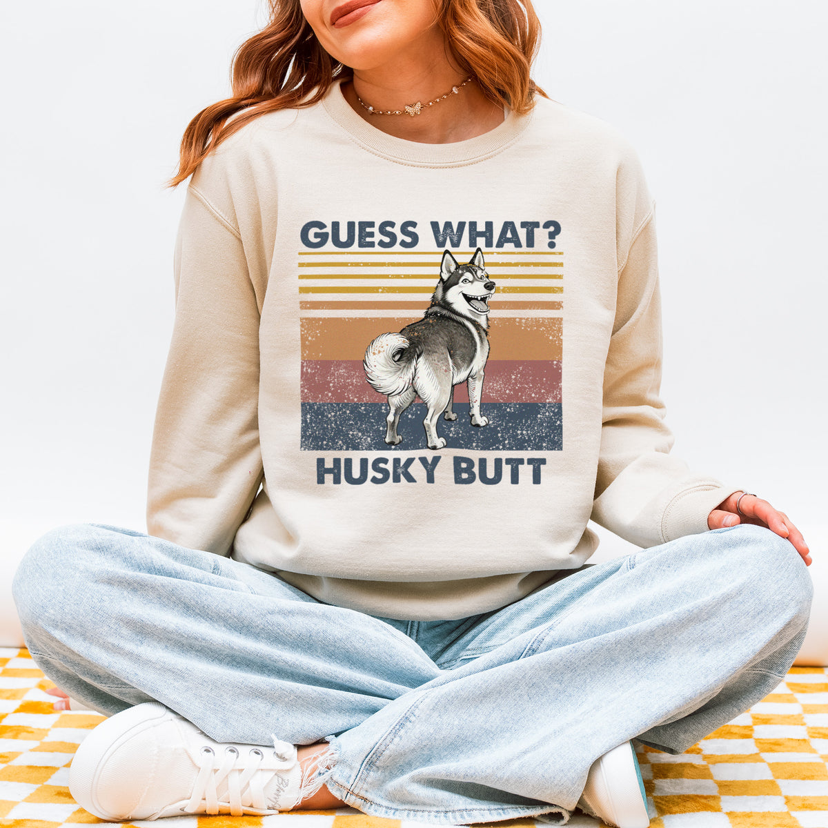 Guess What Husky Butt Sweatshirt – Funny Dog Lover Gift