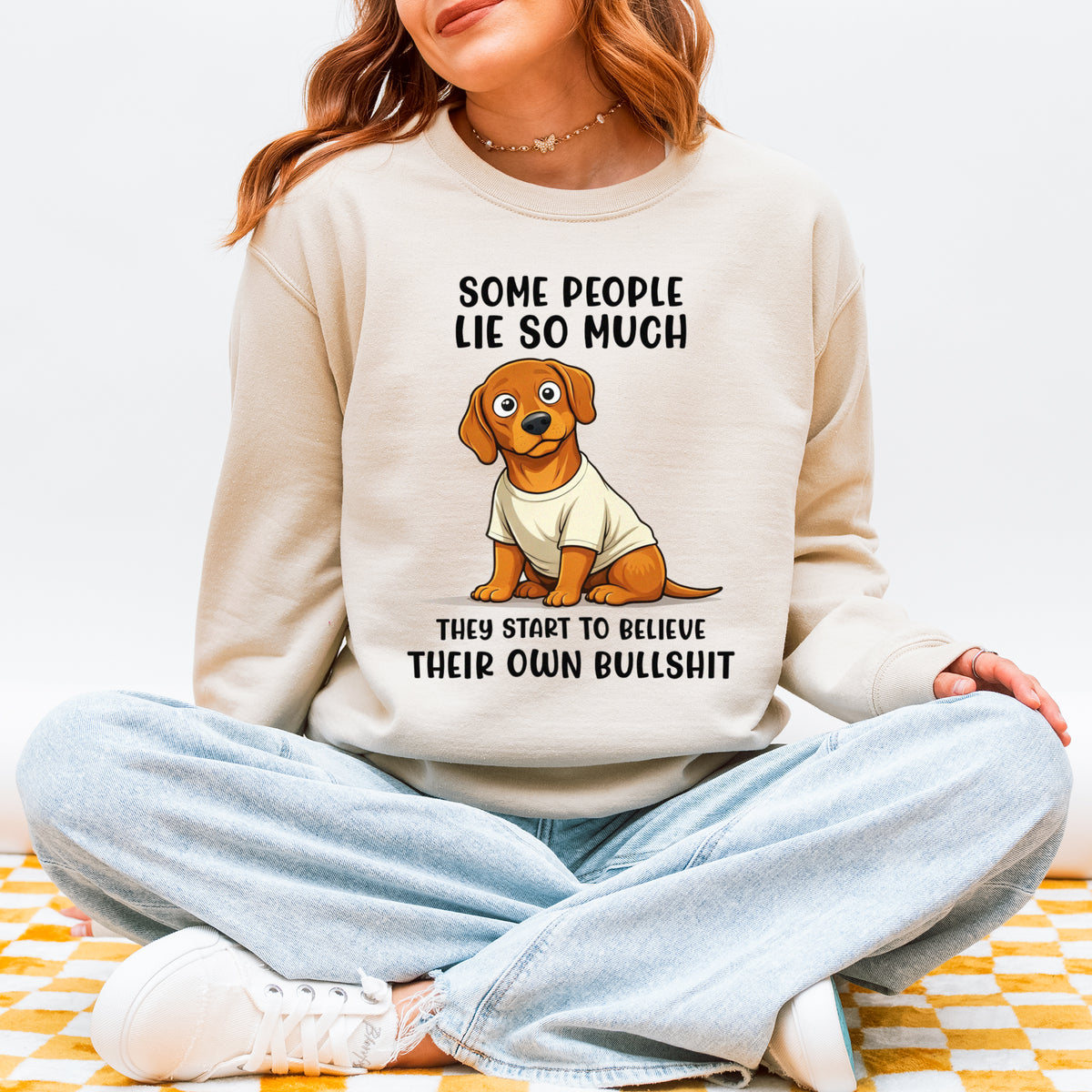 Funny Dachshund Sweatshirt Sarcastic Wiener Dog Humor Gift