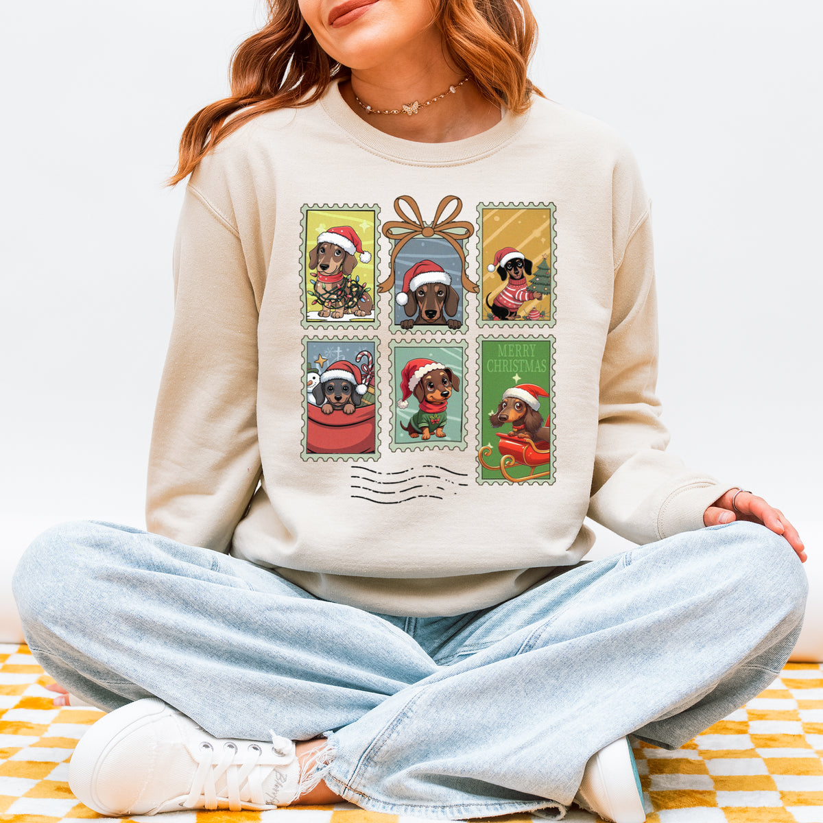 Dachshund Christmas Sweatshirt Cute Holiday Dog Lover Gift