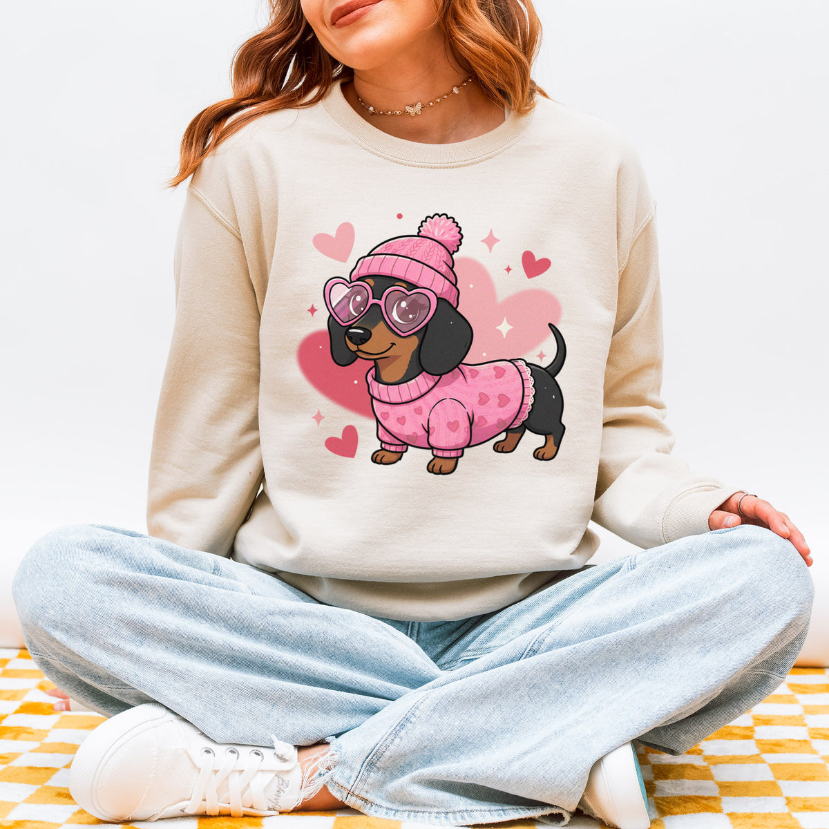 Cute Valentine Dachshund Dog Mom Sweatshirt