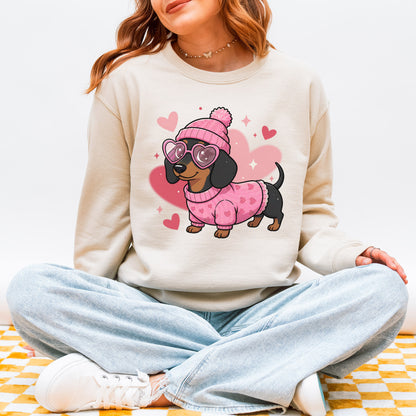 Cute Valentine Dachshund Dog Mom Sweatshirt