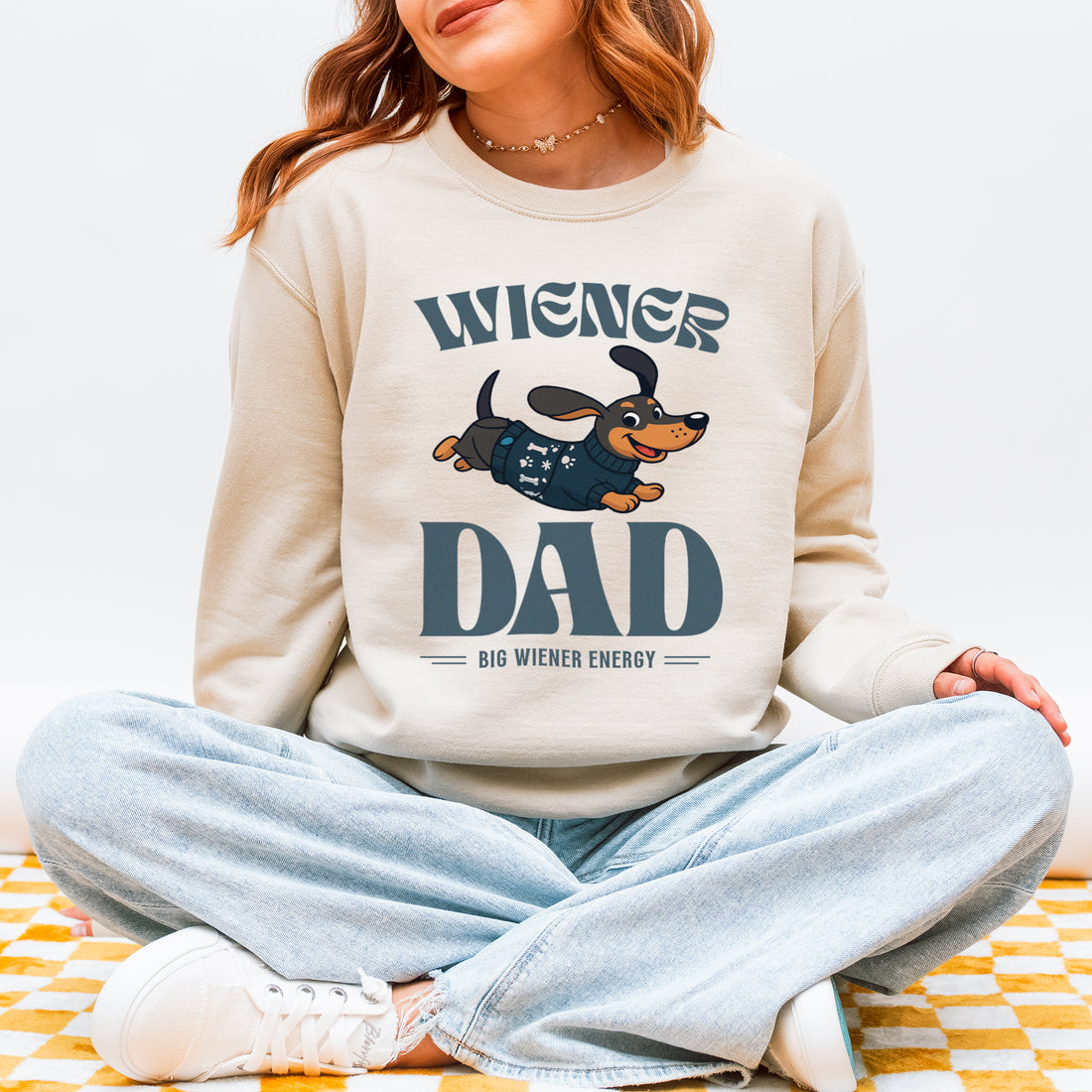 Wiener Dad Dachshund Sweatshirt – Funny Wiener Dog Pullover for Dog Dads, Cute Doxie Lover Gift
