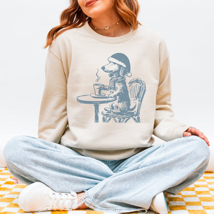 Vintage Dachshund Shirt Funny French Coffee Dog Sweatshirt