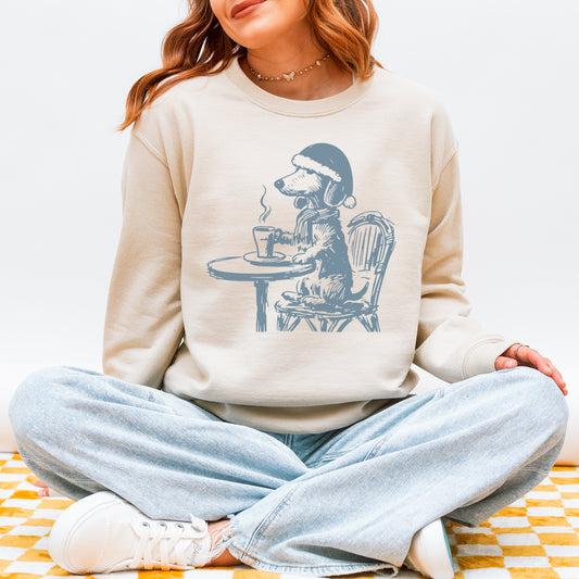 Vintage Dachshund Shirt Funny French Coffee Dog Sweatshirt