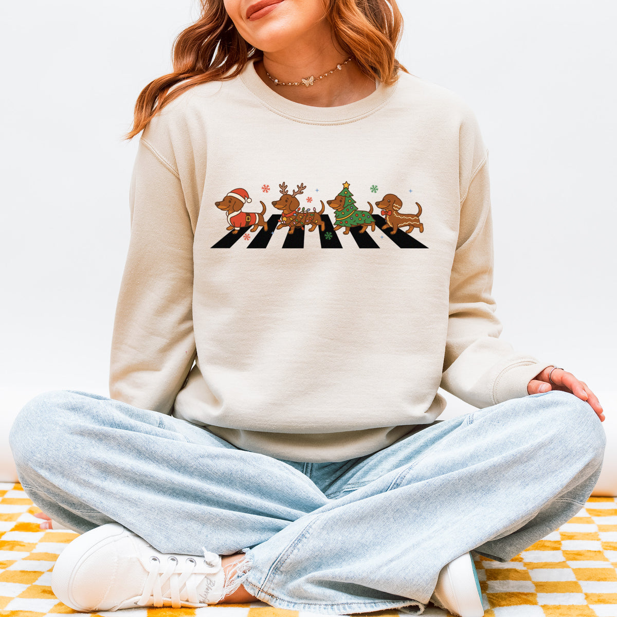 Abbey Road Dachshund Christmas Sweatshirt