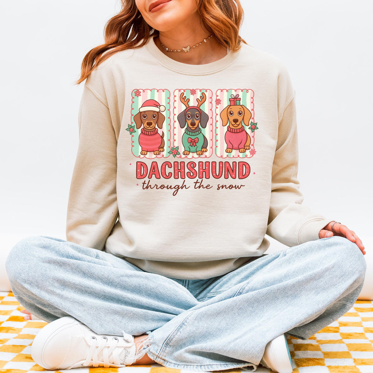 Dachshund Through the Snow Trio Christmas Sweatshirt