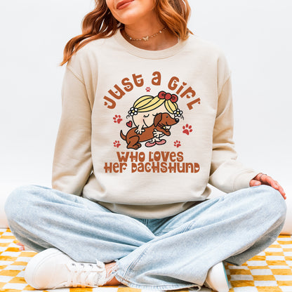 Just a Girl Who Loves Her Dachshund Mom Sweatshirt