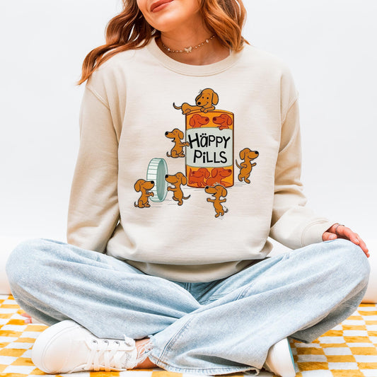 Happy Pills Dachshund Sweatshirt Cute Doxie Gift