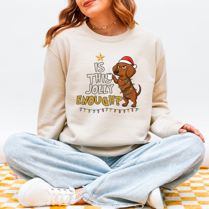 Is This Jolly Enough Dachshund Christmas Sweatshirt
