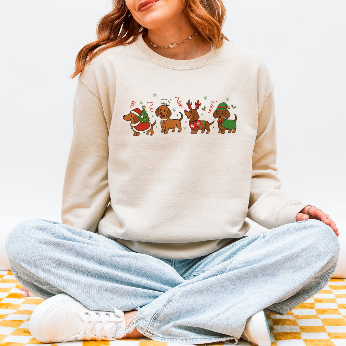 Funny Christmas Dachshund Dog Cute Holiday Puppy Sweatshirt