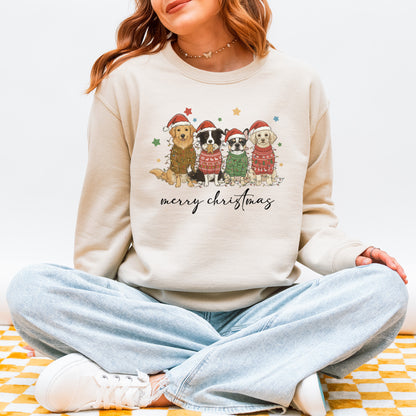 Merry Christmas Dogs Sweatshirt – Cute Holiday Puppy Dog Gift