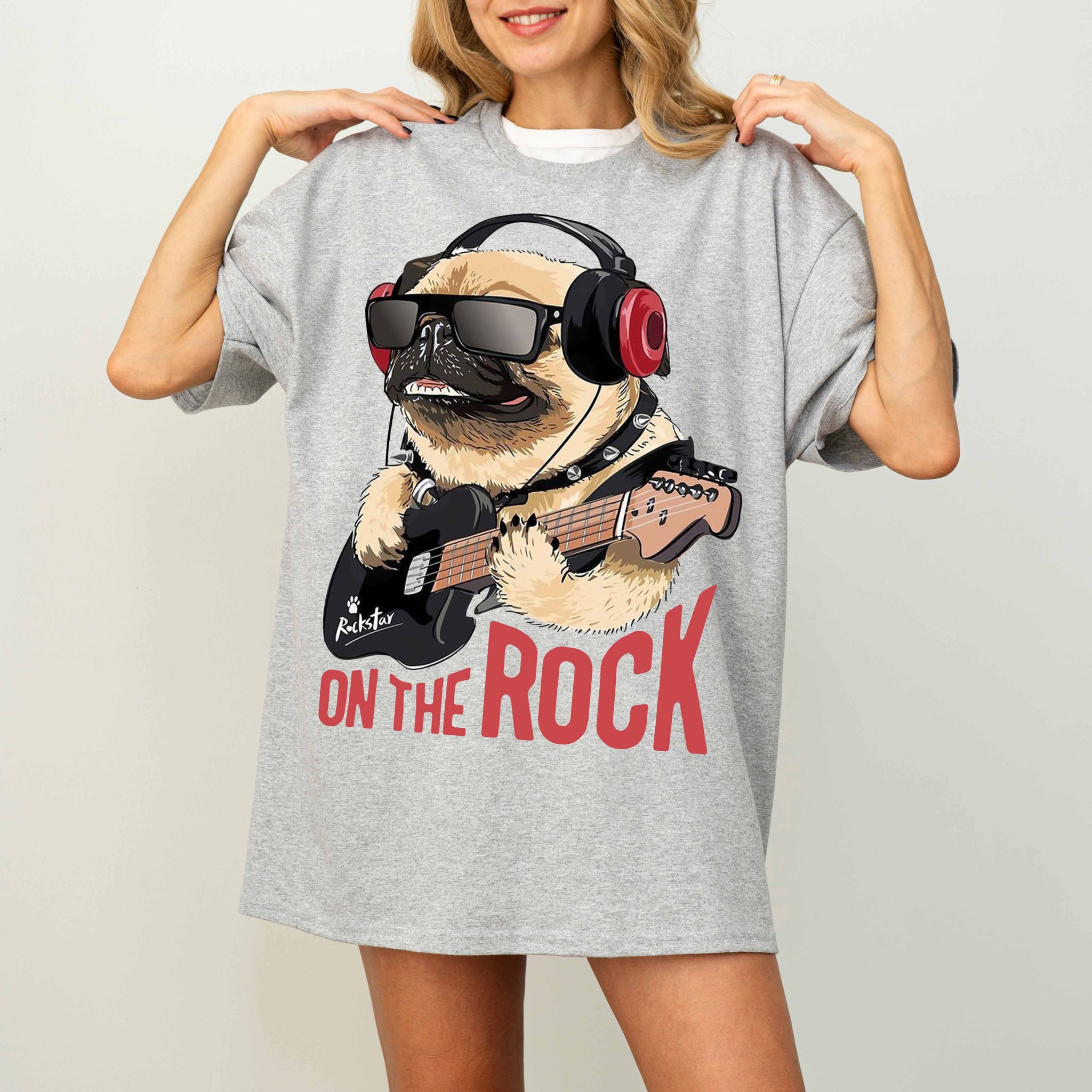 On the Rock Pug Funny Dog T-Shirt