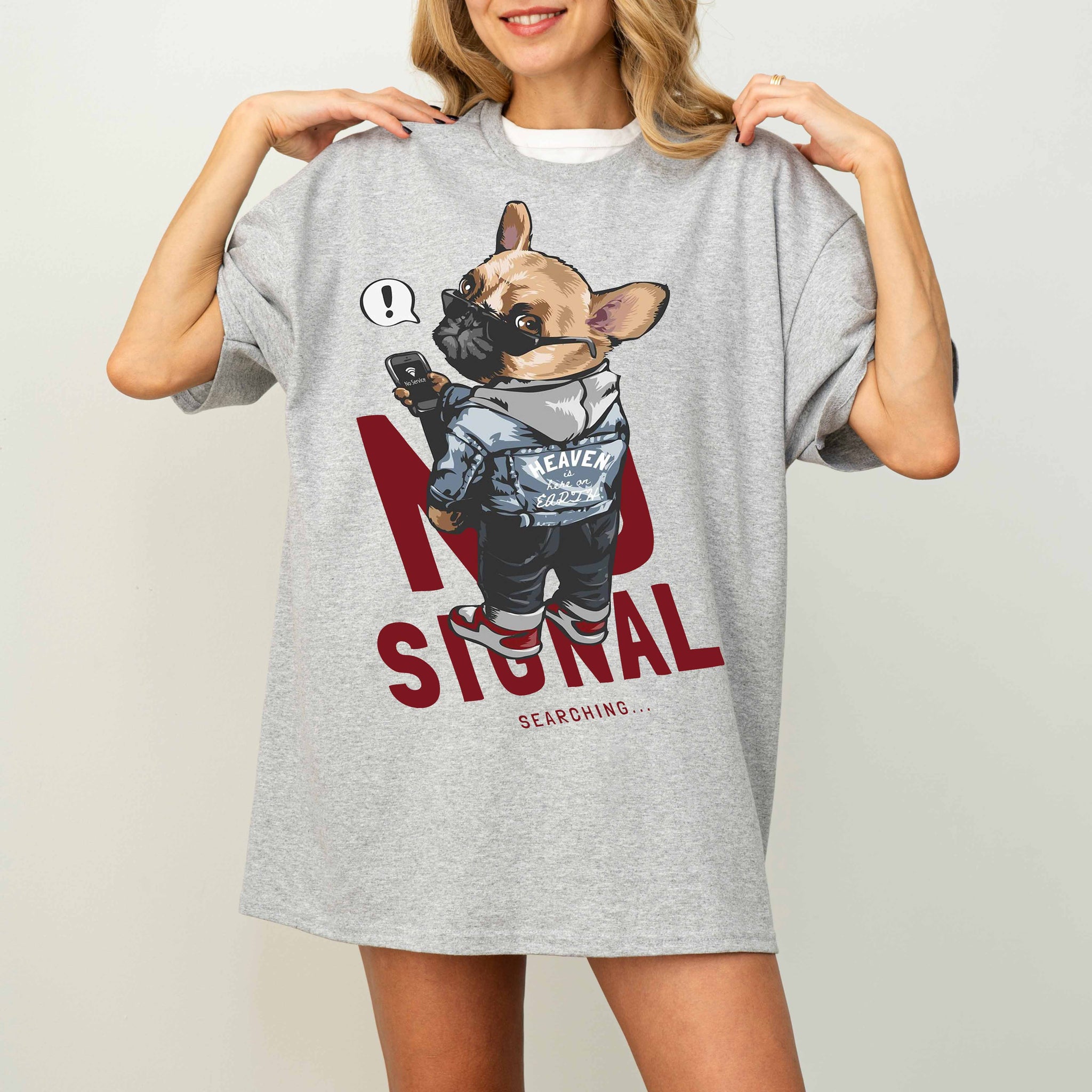 No Signal Searching French Bulldog Memorial Dog T-Shirt
