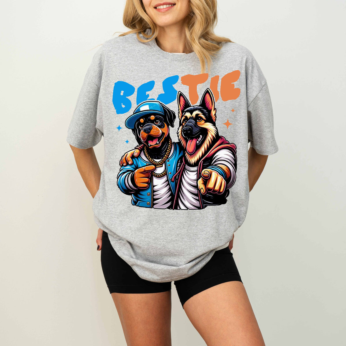 Bestie Funny Dog T-Shirt German Shepherd and Rottweiler