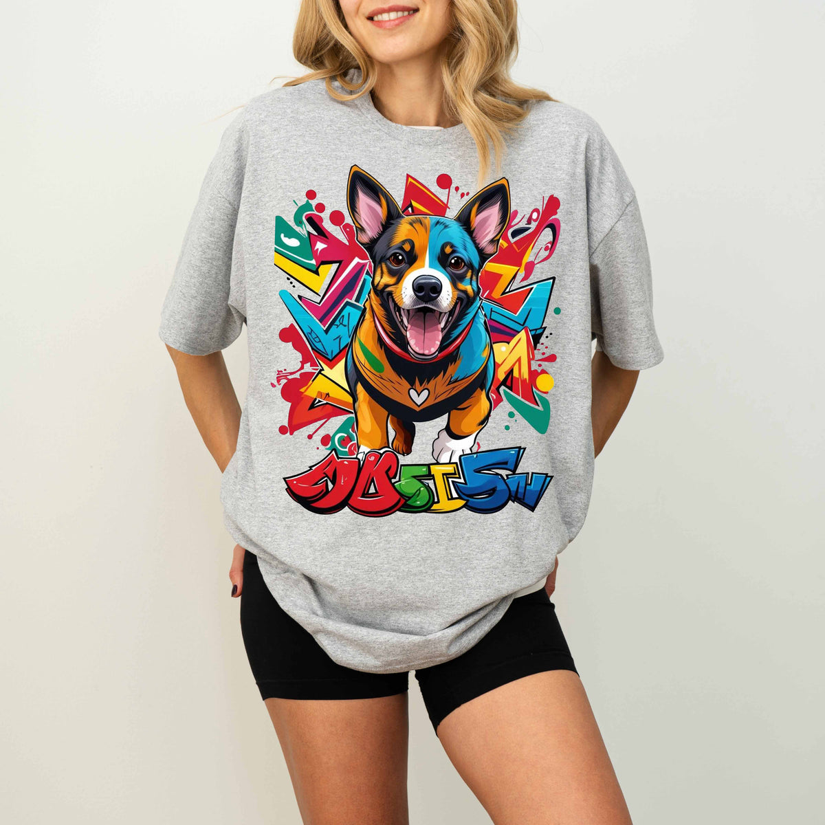 Colorful Graffiti Funny Dog T-Shirt