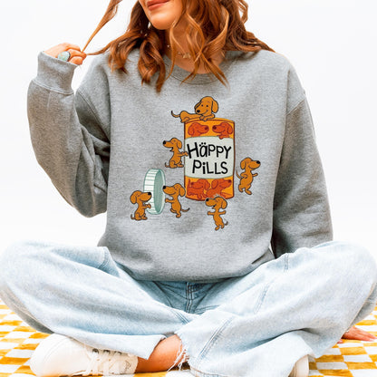 Happy Pills Dachshund Sweatshirt Cute Doxie Gift