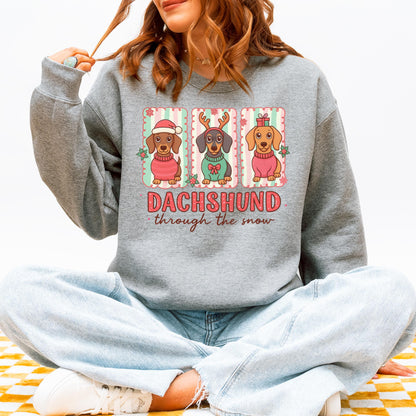 Dachshund Through the Snow Trio Christmas Sweatshirt
