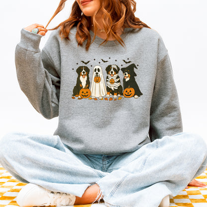Bernese Mountain Dog Halloween Sweatshirt – Fall Pumpkins Gift