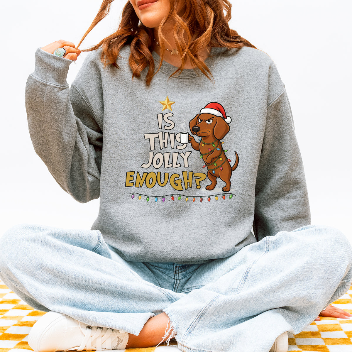 Is This Jolly Enough Dachshund Christmas Sweatshirt