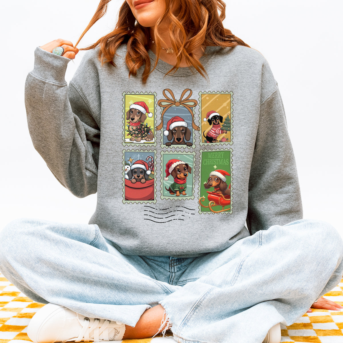 Dachshund Christmas Sweatshirt Cute Holiday Dog Lover Gift