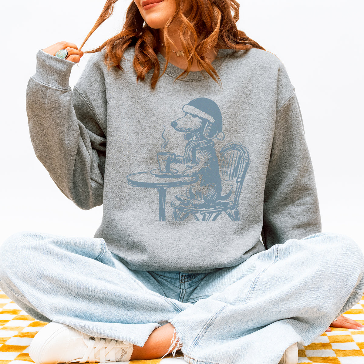 Vintage Dachshund Shirt Funny French Coffee Dog Sweatshirt