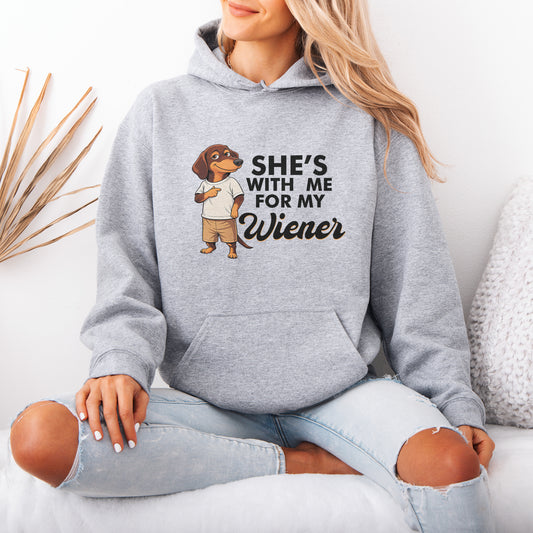 She’s With Me For My Wiener Dachshund Hoodie