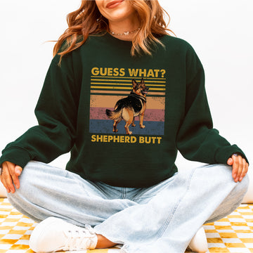 Guess What Shepherd Butt Sweatshirt – Funny Pullover for Dog Lovers, Cute Gift