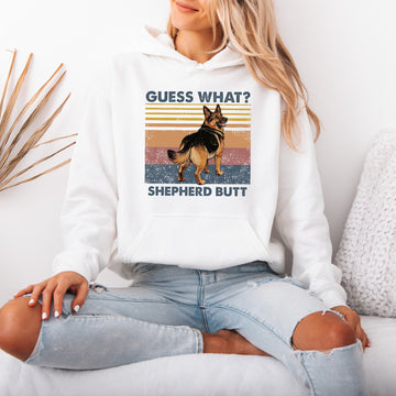 Guess What Shepherd Butt Hoodie – Funny Hooded Sweatshirt for Dog Lovers, Cute Gift