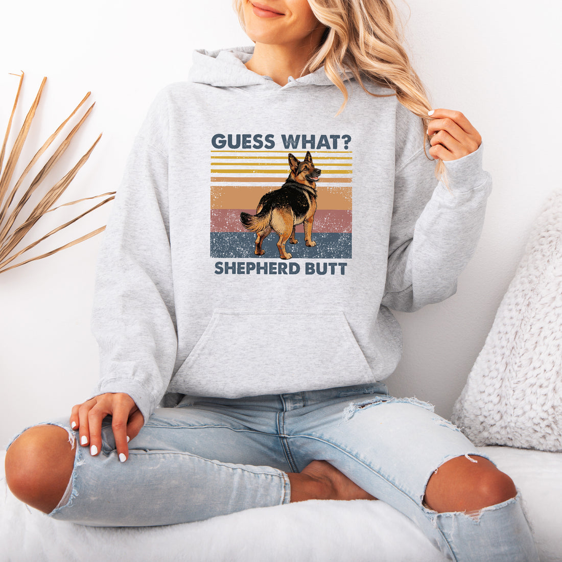 Guess What Shepherd Butt Hoodie – Funny Hooded Sweatshirt for Dog Lovers, Cute Gift