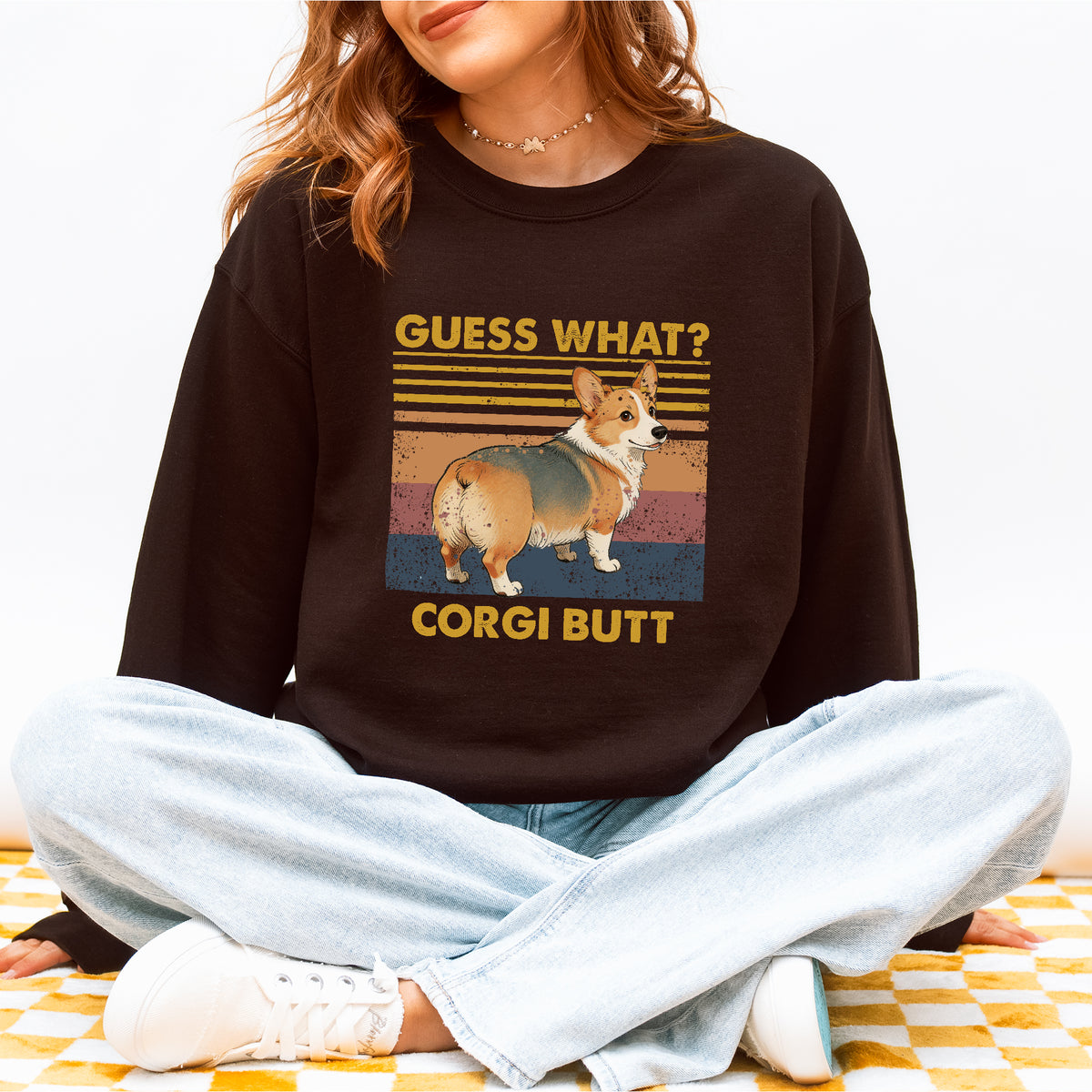 Guess What Corgi Butt Sweatshirt – Funny Dog Lover Gift