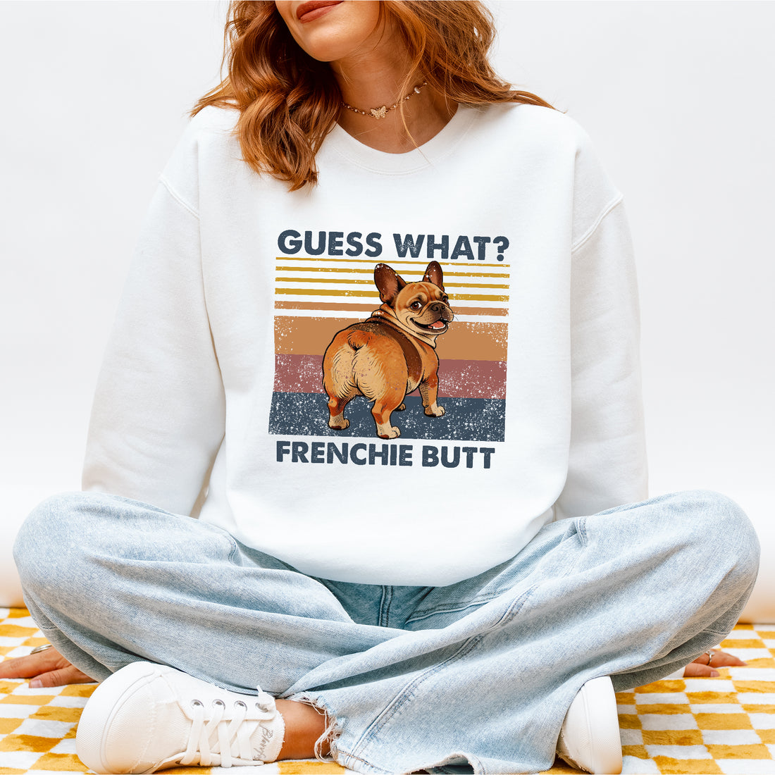 Guess What French Bulldog Butt Sweatshirt – Funny Pullover for Dog Lovers, Cute Gift