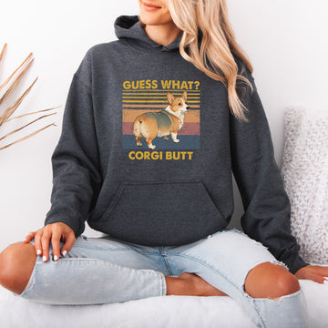 Guess What Corgi Butt Hoodie – Funny Hooded Sweatshirt for Dog Lovers, Cute Gift