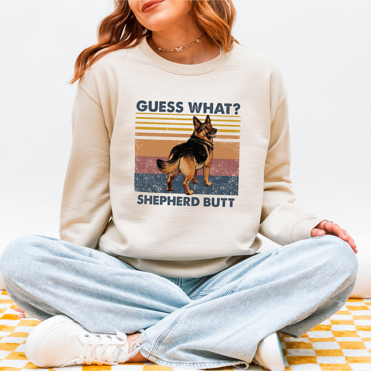 Guess What Shepherd Butt Sweatshirt – Funny Dog Lover Gift