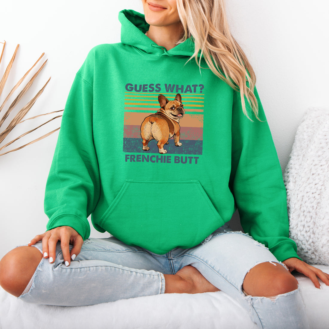 Guess What French Bulldog Butt Hoodie – Funny Hooded Sweatshirt for Dog Lovers, Cute Gift