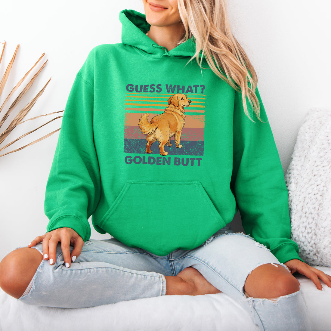 Guess What Retriever Butt Hoodie – Funny Hooded Sweatshirt for Dog Lovers, Cute Gift