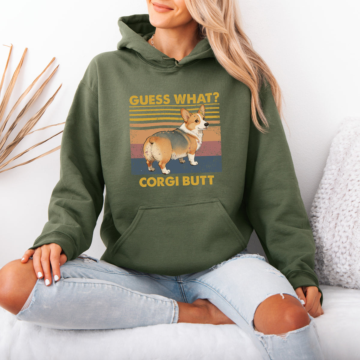 Guess What Corgi Butt Hoodie – Funny Dog Lover Gift